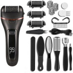 R�pe �lectrique rechargeable pour les pieds, avec affichage num�rique, pour �liminer les callosit�s et ...