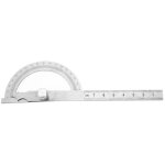 Rapporteur d'angle goniom�tre en acier inoxydable 0 - 180�, r�gle de 15 cm, 80 x 120 mm