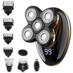 Rasoirs 5 en 1 pour homme, rasoir rotatif sans fil flottant 5d rechargeable par usb, kit de toilettage ... Rasoirs 5 en 1 pour homme, rasoir rotatif sans fil flottant 5d rechargeable par usb, kit de toilettage ...
