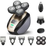 Rasoir électrique 5 en 1 pour homme avec tondeuse, tondeuse à nez, brosse, masseur, rasoir de voyage ... Rasoir électrique 5 en 1 pour homme avec tondeuse, tondeuse à nez, brosse, masseur, rasoir de voyage ...