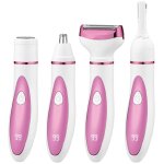 Rasoir electrique femme - 4 en 1 indolore corps tondeuse pour bikini, visage, sourcils, nez, aisselles ...