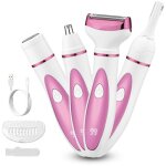 Rasoir electrique femme - 4 en 1 indolore corps tondeuse pour bikini, visage, sourcils, nez, aisselles ...