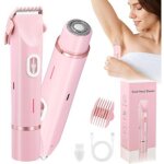 Rasoir electrique femme rechargeable, dual head tondeuse �lectrique 2 en 1, sans douleur tondeuse intime ...