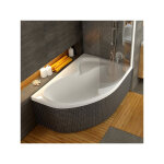 Ravak - rosa ii 170 x 105 cm baignoire d'angle orientation droite en acrylique, sans pieds, blanc (c421000000) ...