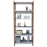 Rayonnage 5 etagres blanc chtaignier 5 niches l 75 h 171. 5 p 35 cm
