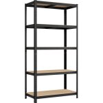 Rayonnage � 5 niveaux, 50 x 100 x 200 cm, style industriel, capacit� 600 kg, planches r�glables, noir ...