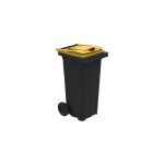 Rayonnage direct - conteneur poubelle 140 litres pour le tri des emballages - poubelle jaune - 210040e ...