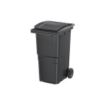 Rayonnage direct - conteneur poubelle 240 litres  prhension frontale - couvercle marron - 580 x 725 ...