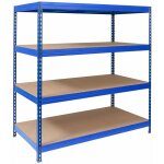 Rayonnage tagre charge lourde tle d'acier 4 tages bleu 200 x 180 x 60 cm charge max : 1500 kg