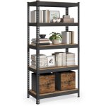 Rayonnage tagre de rangement  5 tablettes, 45 x 90 x 180 cm, capacit de charge jusqu' 875 kg, noir, ...