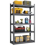 Rayonnage m�tal industriel 5 - niveaux 650kg - r�glable - haute capacit� - pour garage et atelier - 120x45. ...