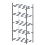Rayonnage tubulaire epsiline compact acier galvanis� charges l�g�res 5 niveaux �l�ment d�part 2000x1000x500mm ...