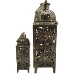 Rebecca mobili lot de 2 lanternes marocaines en m�tal dor�, grand porte - bougies pour l'ext�rieur et ...