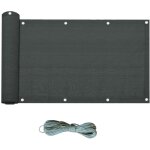 Rebecca mobili ecran brise - vue de balcon hdpe gris anthracite 0. 75x6