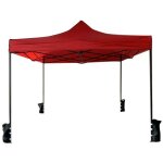 Mobili rebecca - rebecca mobili gazebo pavillon pliant rouge 4 poids mtal polyester jardin 3x3