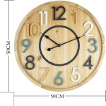 Mobili rebecca - rebecca mobili horloge murale en bois suspendues design, mdf, ronde, d�coration int�rieure ...