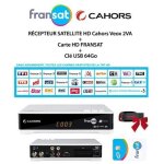 R�cepteur satellite hd - cahors - veox 2va - carte hd fransat - cl� usb 64go - pvr ready