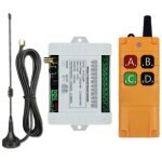 R�cepteur de t�l�commande sans fil rf 4 canaux dc12 - 36v avec antenne � ventouses longue port�e 2000 ...