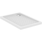 Porcher ? receveur de douche � poser 120x80 cm ? gr�s fin blanc ? hauteur 7 cm ? fond � relief pour s�curit� ...