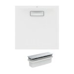 Ideal standard - receveur 70 x 70 ultra flat new acrylique carre blanc bonde incluse