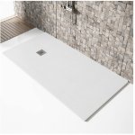 Stano. - receveur de douche 100x160cm extra plat madison en rsine surface ardoise blanc