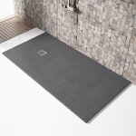 Receveur de douche 120x120cm extra plat madison en r�sine surface ardois�e anthracite
