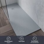 Cuisibane - receveur de douche 170x70 cm extra plat - diamant - gris ciment