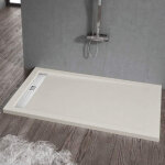 Receveur de douche 70 x 110 cm extra plat elite en rsine surface ardoise sable