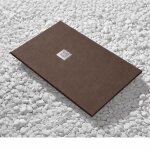 Receveur de douche 70x70 cm ligne vulcano fin couleur chocolat ral 8017 en r�sine synth�tique et poudre ...