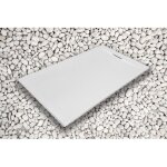 Receveur de douche 75x90 cm blanc vulcano line plus en r�sine et poudre de marbre avec grille lat�rale ...