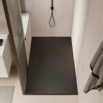 Stano. - receveur de douche 90 x 160 cm extra plat piatto en solicast surface ardoise noir