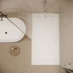 Stano. - receveur de douche 90 x 160 cm extra plat salvi en solicast surface ardoise blanc