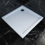 Aurlane ? receveur de douche � poser carr� 90x90 cm ? acrylique renforc� blanc effet pierre ? surface ...