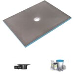Wedi - receveur de douche  carreler 140 x 90 fundo primo rectangle coulement centr + bonde horizontale ...