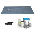 Wedi - receveur de douche  carreler 180 x 90 fundo primo rectangle coulement excentr + bonde horizontale ...