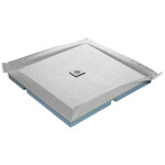 U - tile - receveur de douche � carreler compact + natte �tanche + siphon ultra plat - 120 x 120 cm x ...