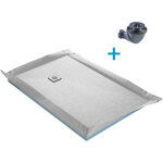 U - tile - receveur de douche � carreler standard + siphon 360� + natte �tanche - 140 x 90 x 4 cm