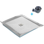 Receveur de douche  carreler standard + siphon 360 + natte tanche - 90 x 90 x 4 cm