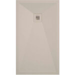 Receveur de douche cr�me lisse stone plus, grille de couleur - 110 x 80 cm