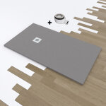 Receveur de douche deluxe extra - plat 80x90 cm gris clair