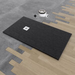 Receveur de douche deluxe extra - plat 80x90 cm noir Receveur de douche deluxe extra - plat 80x90 cm noir