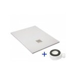 Pdd - receveur de douche extra plat quartz blanc ral 9003 100x100