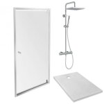 Jacob delafon - receveur douche ipso 80 x 80 + paroi porte pivotante niche + colonne douche brigitte Jacob delafon - receveur douche ipso 80 x 80 + paroi porte pivotante niche + colonne douche brigitte