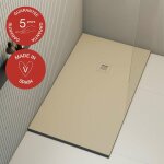 Poalgi - receveur de douche extraplat, beige albero, l. 70 x l. 120 cm, finition ardoise, s�rie hos's ...