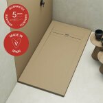 Receveur de douche poalgi, extraplat, beige albero, l. 90 x l. 160 cm, finition ardoise, s�rie gneis