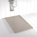 Receveur de douche resine flow sable (grille coloure) - 80x90 cm - grille + valve offerte