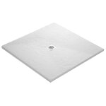 U - tile - receveur de douche en rsine imitation ardoise - blanc + natte tanche + siphon 360 - 90 ...