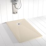 Receveur de douche resine ples creme - 70x90 cm - grille + valve offerte