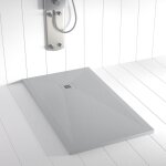 Receveur de douche resine ples gris (grille coloure) - 110x100 cm - grille + valve offerte