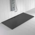 Receveur de douche resine wide anthracite (grille coloure) - 70x80 cm - grille + valve offerte